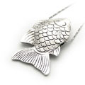 手工銀魚(yú)純銀吊墜-3