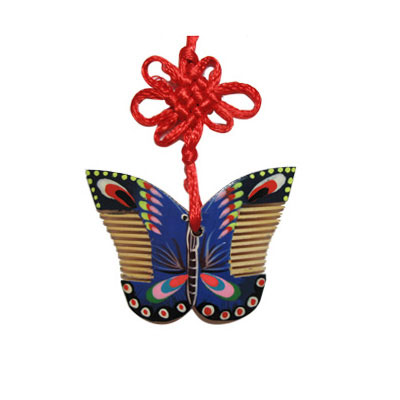 手工彩畫蝴蝶梳子掛件特色彩梳飾品