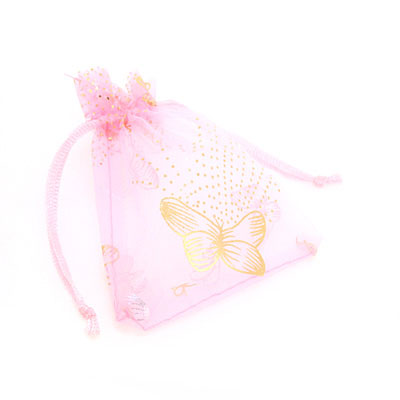 粉色蝴蝶漂亮紗網禮品袋