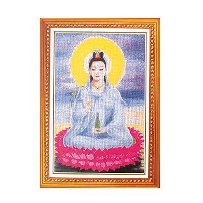 觀音十字繡掛畫80*50cm