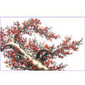 紅梅報(bào)春十字繡掛畫(huà)86*59cm