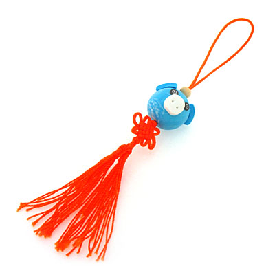 小豬中國結(jié)軟陶手機(jī)鏈