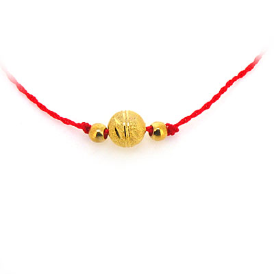 轉(zhuǎn)運(yùn)磨砂珠紅繩項鏈