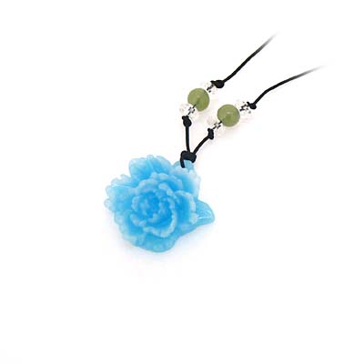 國(guó)花藍(lán)牡丹項(xiàng)鏈