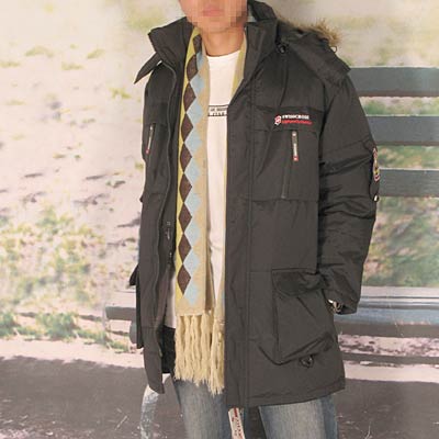 外貿(mào)原單時尚男士中長款羽絨服