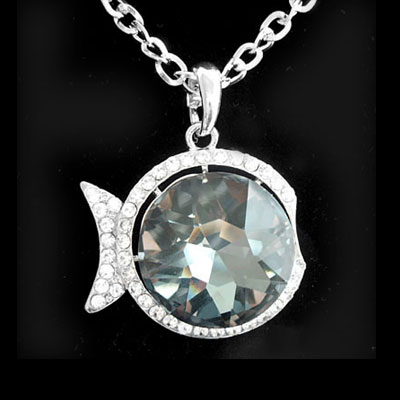 水晶魚(yú)水鉆毛衣鏈飾品