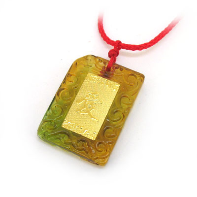 愛字琉璃金箔紅繩項鏈