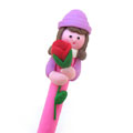 鮮花美女軟陶筆批發(fā)/廣告筆/時尚禮品筆