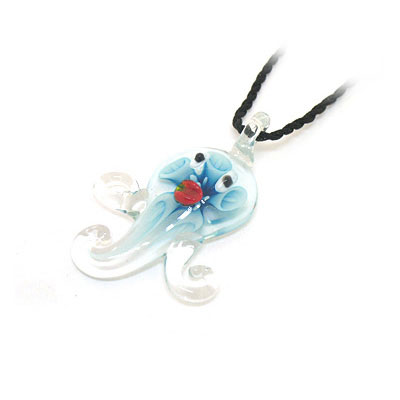 藍(lán)色小章魚琉璃墜