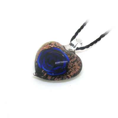 深藍(lán)玫瑰滿(mǎn)滿(mǎn)金粉琉璃墜