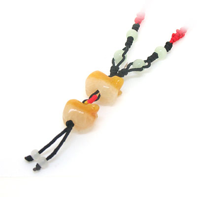 雙黃玉招財(cái)豬玉石項(xiàng)鏈