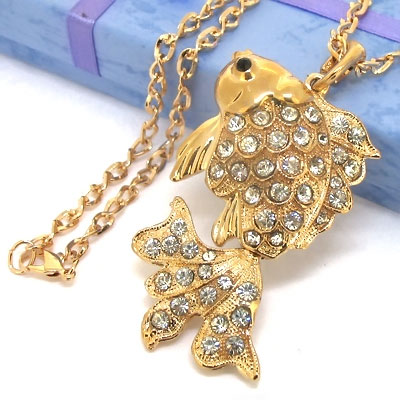 可愛(ài)金魚(yú)韓款金色項(xiàng)鏈