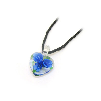 藍(lán)色花蕊夜光琉璃項(xiàng)墜飾品墜子