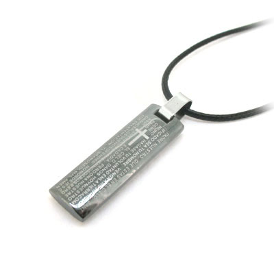 吳尊十字經(jīng)文項(xiàng)鏈鈦鋼鈦合金項(xiàng)飾品