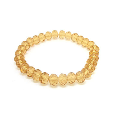 8mm金香檳水晶手鏈國(guó)產(chǎn)水晶人造水晶飾品