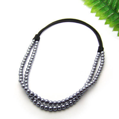 時尚韓款發(fā)飾灰色仿珍珠發(fā)圈頭飾品