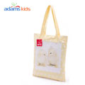 可愛俏皮嫩黃色圓點adams kids純棉布包單肩包手拎包