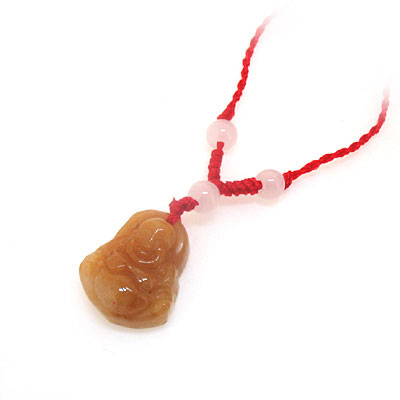 黃玉紅繩飾品男女玉佛項(xiàng)鏈